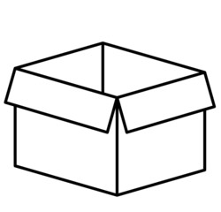 Box icon. Flat design style. Parcel simple silhouette. Modern, minimalist icon in stylish colors. Web site page and mobile app design vector element.