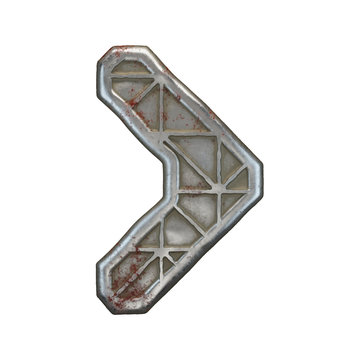 Industrial metal symbol right angle bracket on white background 3d