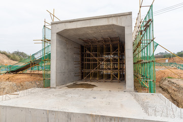 Road culvert under construction in China