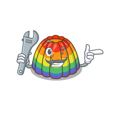 Smart Mechanic rainbow jelly cartoon character design