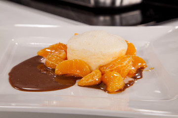 Quarksoufflé mit Schokolade Soufflé 