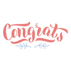 Congrats lettering text postcard. Nice congratulation font design. Illustration typography for banner, card, poster, sign. Vector eps 10.