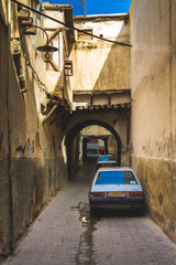 Old  lane in ancient city of Damascus, Syria 
