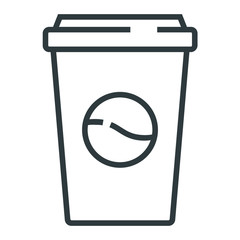 Coffee black line icon on white background