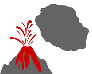 Karte von La Reunion mit Vulkan