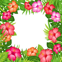 Tropical floral frame