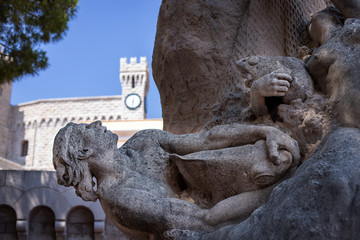 View of a statue at Monaco Monte Carlo. Vacation concept. 