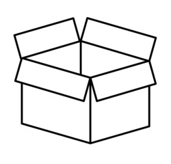 Box icon. Flat design style. Parcel simple silhouette. Modern, minimalist icon in stylish colors. Web site page and mobile app design vector element.