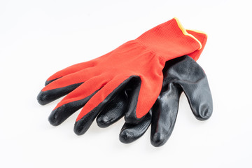 LATEX COATED FABRIC GLOVES on white background