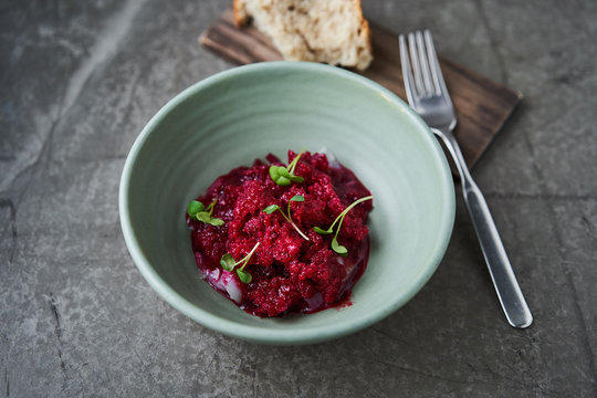 Nordic style Gourmet dish with beet salad