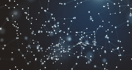 Fototapeta premium Abstract dot points connections illustration background transformation plexus digital evolution future technology graphic animation network connection technology design.
