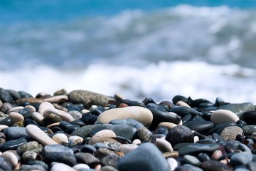 Pebbles on sea beach