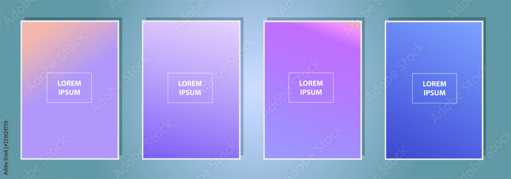 Poster abstract creative multicolored blurred vector background set. minimal style texture for your art and
