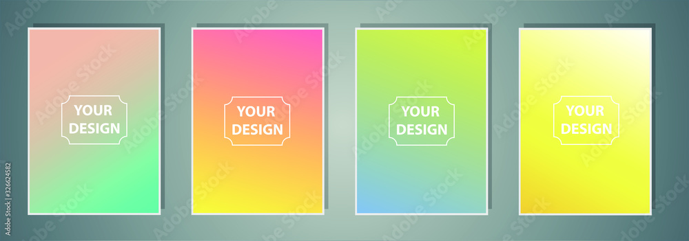 Poster abstract creative multicolored blurred vector background set. minimal style texture for your art and