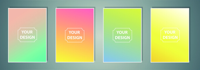 Abstract creative multicolored blurred vector background set. Minimal style texture for your art and design