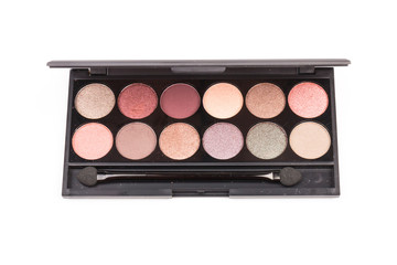 set of pastel eyeshadows isolated on white background