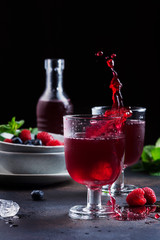 Glasses of a red berry juice
