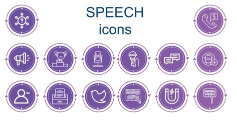 Editable 14 speech icons for web and mobile