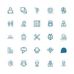 Editable 25 worker icons for web and mobile
