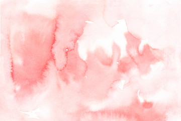 Obraz premium Blush pink Soft red watercolor background Watercolor stains and washes texture Abstract backdrop