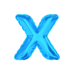 Alphabet made of colour inflatable balloons isolated on white  (3d illustration)