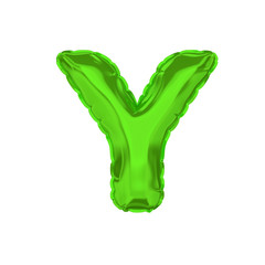 Alphabet made of colour inflatable balloons isolated on white  (3d illustration)