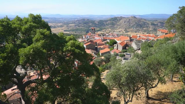 Aerial view of the village Monsanto, Portugal, Europe.