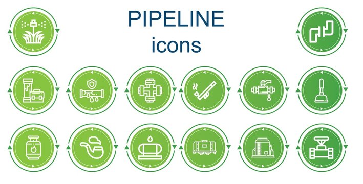 Editable 14 pipeline icons for web and mobile