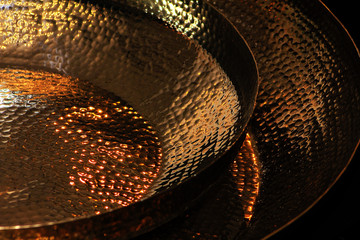 abstract round copper plates