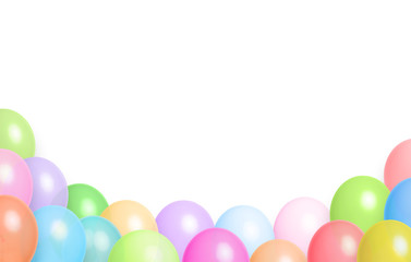 Color balloons background on white