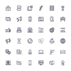 Editable 36 communication icons for web and mobile