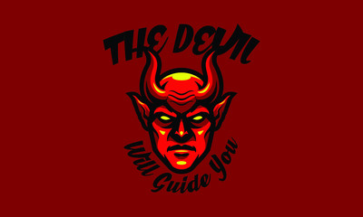 Devil mascot vapor illustration