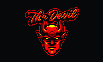 Devil mascot vapor illustration