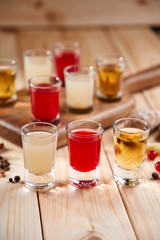 Alcoholic cocktail with fresh berries and spices