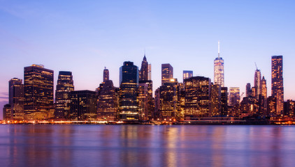 Fototapeta na wymiar Manhattan skyline, New York, USA, circa May 2015