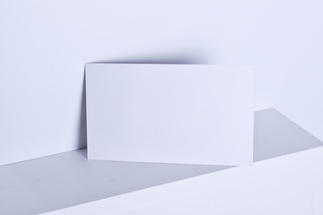 Blank business card on clean background for corporate identity and brands mockups