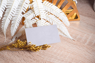 blank cards on rich background can be used for mock up in beauty and wedding 