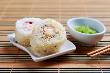 Sushi set on the table.