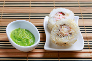 Sushi set on the table.
