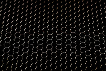 Hexagonal dark grey, black background texture