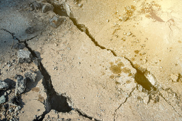 Broken cement grunge road texture background