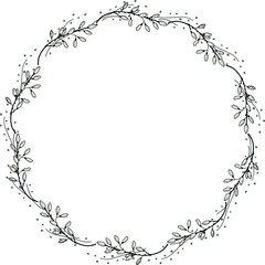 A wreath of unusual flowers. Illustration drawn in vector by hand. For cover design, Notepad, packaging, scrapbooking, things, poster, fabric.