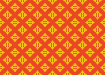 Seamless geometric pattern design illustration. Background texture. In red, yellow colors.