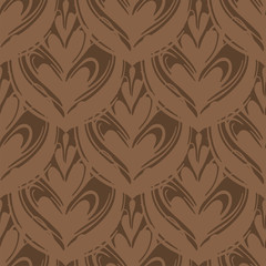 Botanical arts on the coffee surface. Seamless pattern