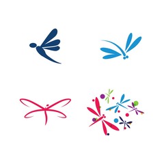 Obraz na płótnie Canvas Set Dragonfly illustration icon