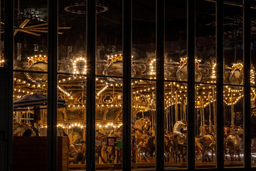 Historic Jane's Carousel in Brooklyn at night