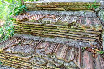 Stair steps made of tile