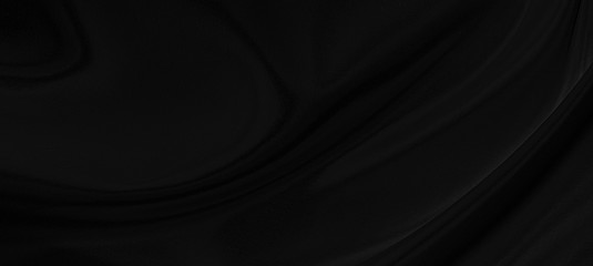 Black gray satin dark fabric texture luxurious shiny that is abstract silk cloth background with patterns soft waves blur beautiful.