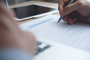 Signing business contract