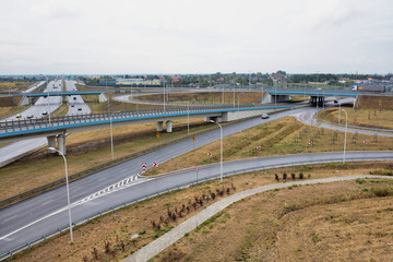 Photo of skyway from window view inside office